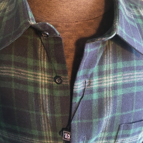 Sergio Louis Green plaid button up shirt size small grandeur petit gilet manche - Picture 5 of 12